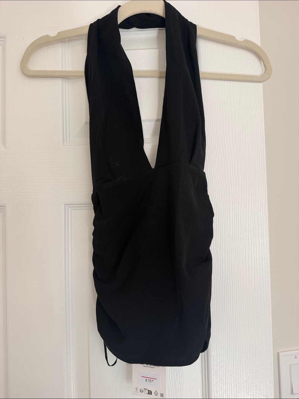 Zara Black Deep V Halter Camisole